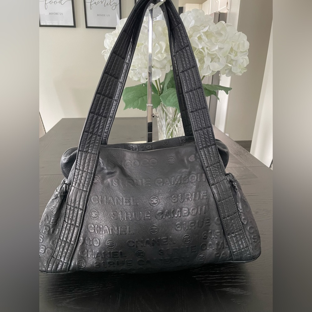 Chanel Black Embossed Shoulder Bag